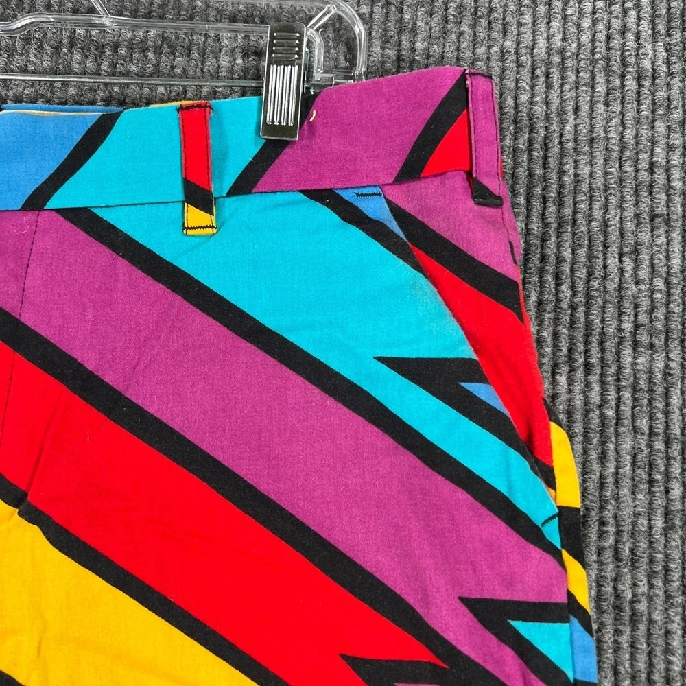 Loudmouth Golf Shorts Mens 34 Blue Purple Geometric Casual Chino Outdoor Light